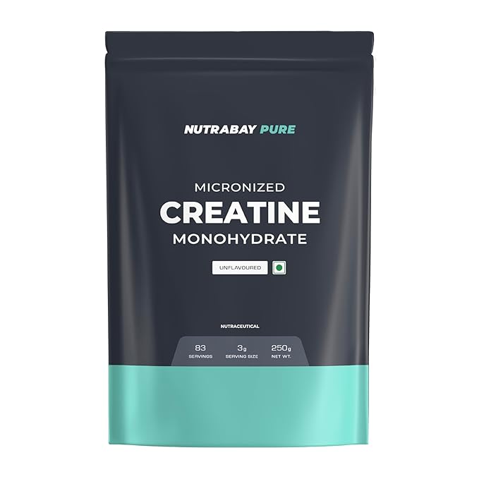 Nutrabuy Creatine supplement displayed in a well-designed, sturdy container featuring the Nutrabuy logo in vibrant lettering. The container has a clean, professional look with a focus on premium quality. Next to it, a shaker bottle filled with water and a scoop of creatine powder, ready to mix. The background is a modern gym environment, with weights and exercise machines visible, reinforcing a focused fitness atmosphere. The image emphasizes Nutrabuy Creatine as a reliable choice for athletes seeking to enhance their strength, endurance, and workout performance