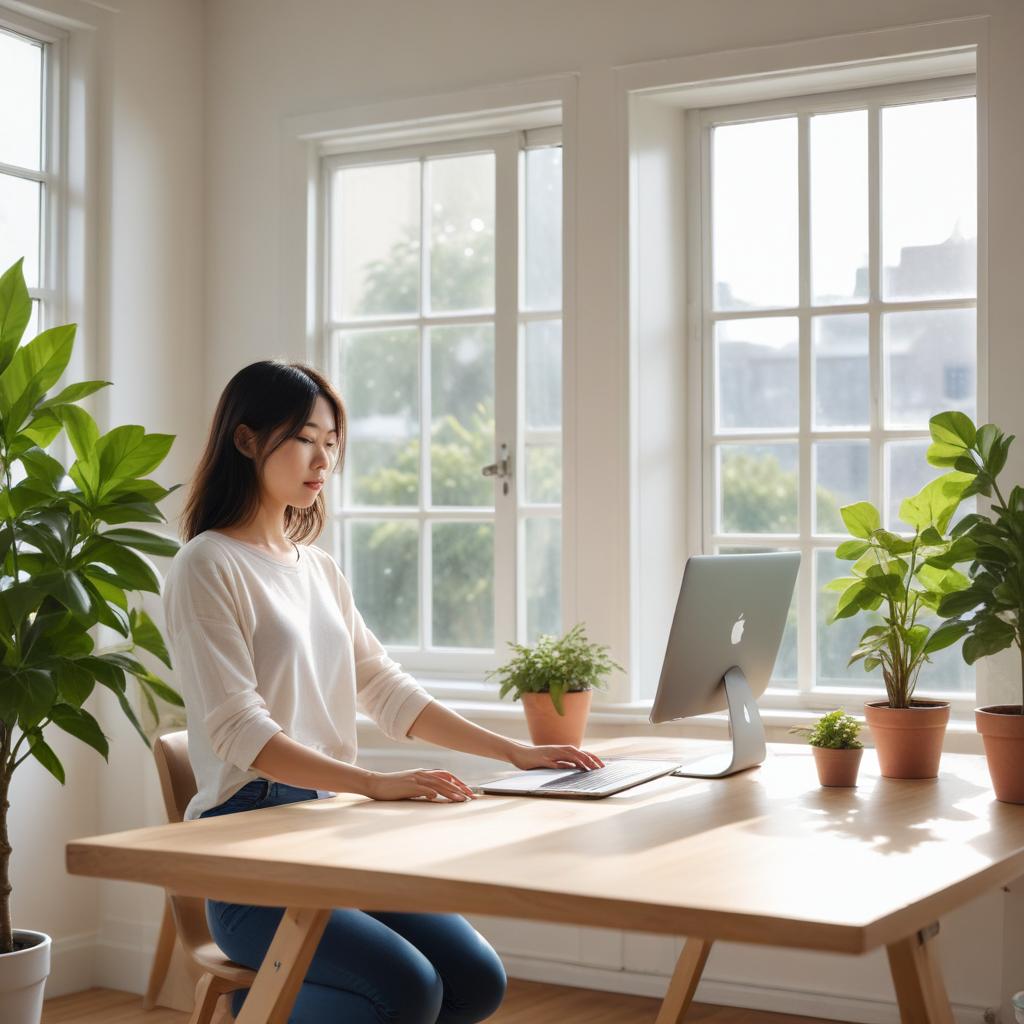 a women sitting too long in table